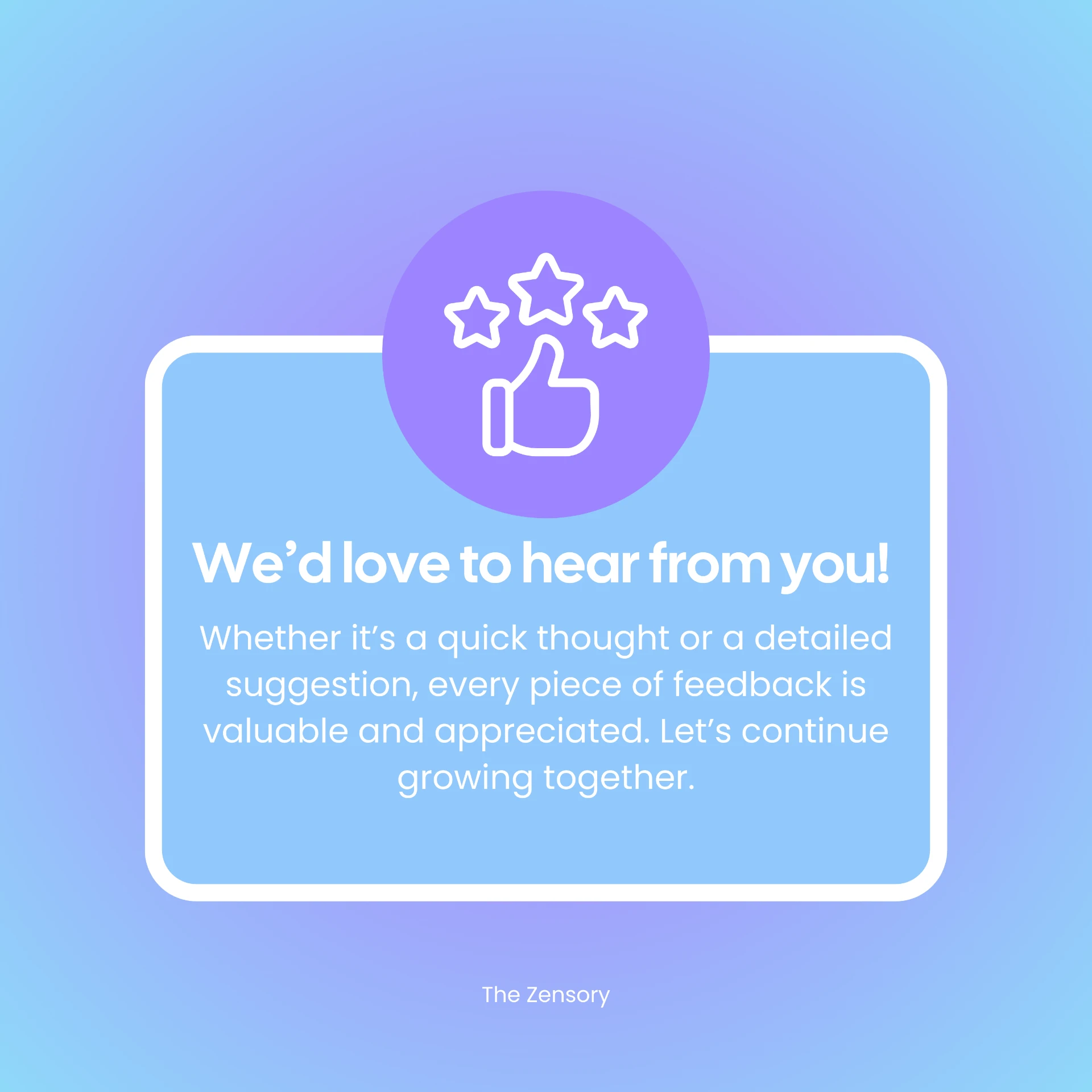 Zensory feedback post