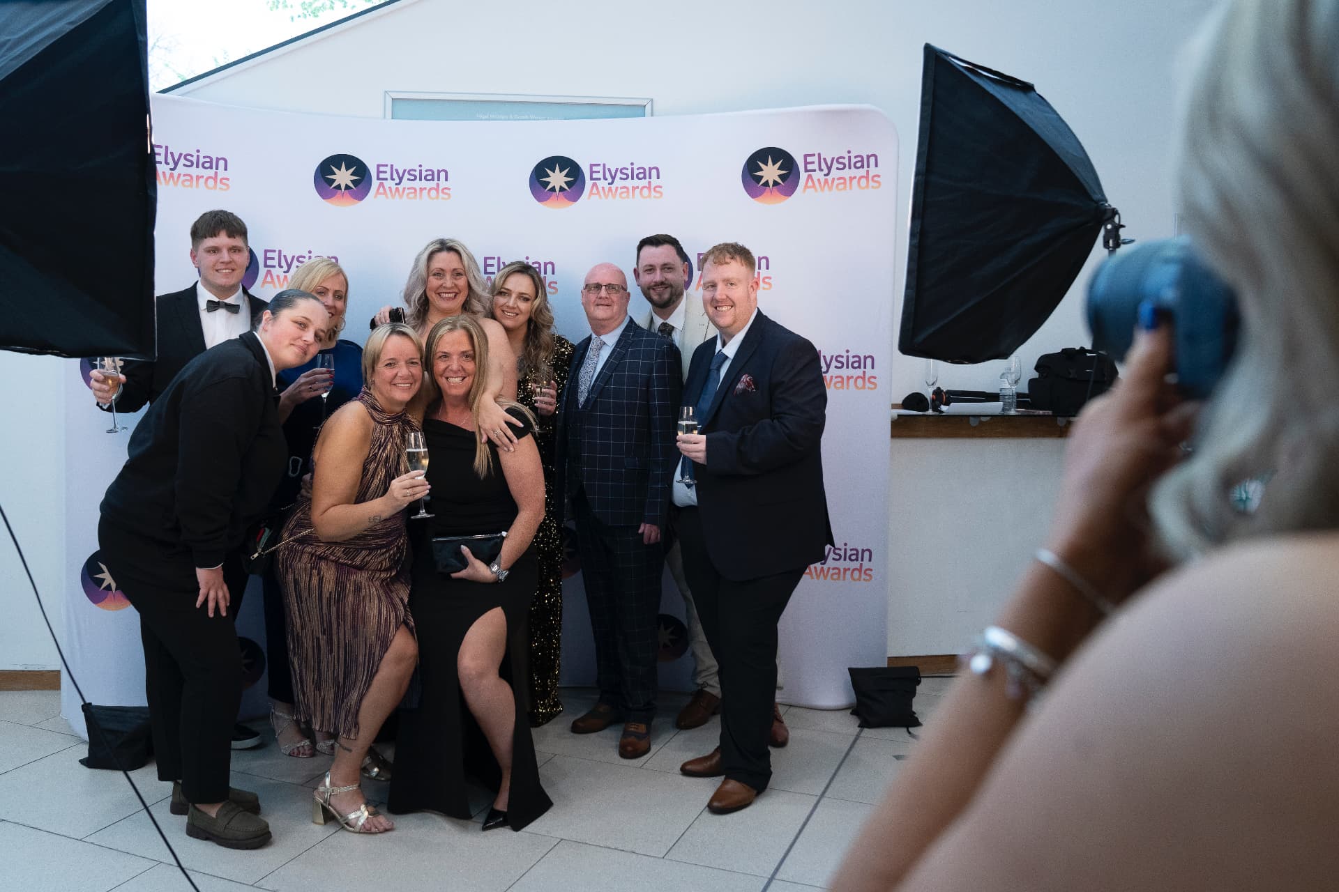 Guests at the photo wall